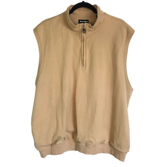 Bolle Golf Men's Size XL Cream 1/4 Zip Vest Lined Sweater Golf Sweater Vest - Picture 1 of 7